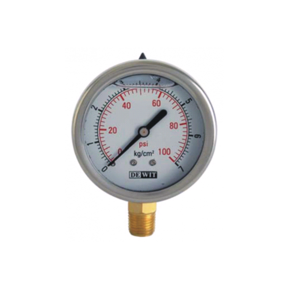 MANOMETRO DE 2 1/2"  CONEX. INF. 1/4"  CAJA DE ACE. INOX.